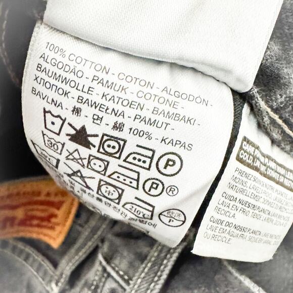 Levi's Gray Wash Denim Jeans Short Cutoff Orange Tab Pants Size 25 - Picture 5 of 6